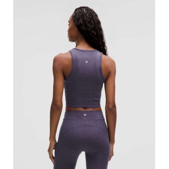 Lululemon Soft Sueded Crewneck Cropped Tank Top Nightfall / Nightfall Size 6 - Picture 5 of 8